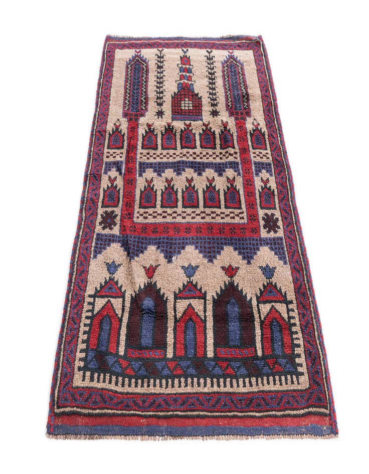 Detail image of 3' x 5' Hand Knotted Balouch Persian Wool Rug