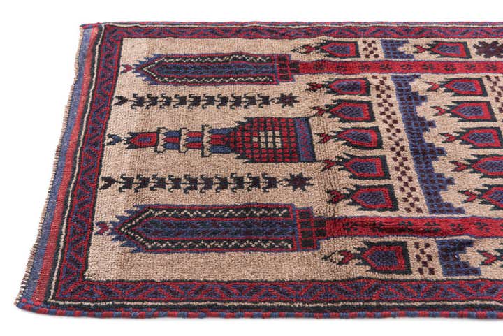 3' x 5' Hand Knotted Balouch Persian Wool Rug
