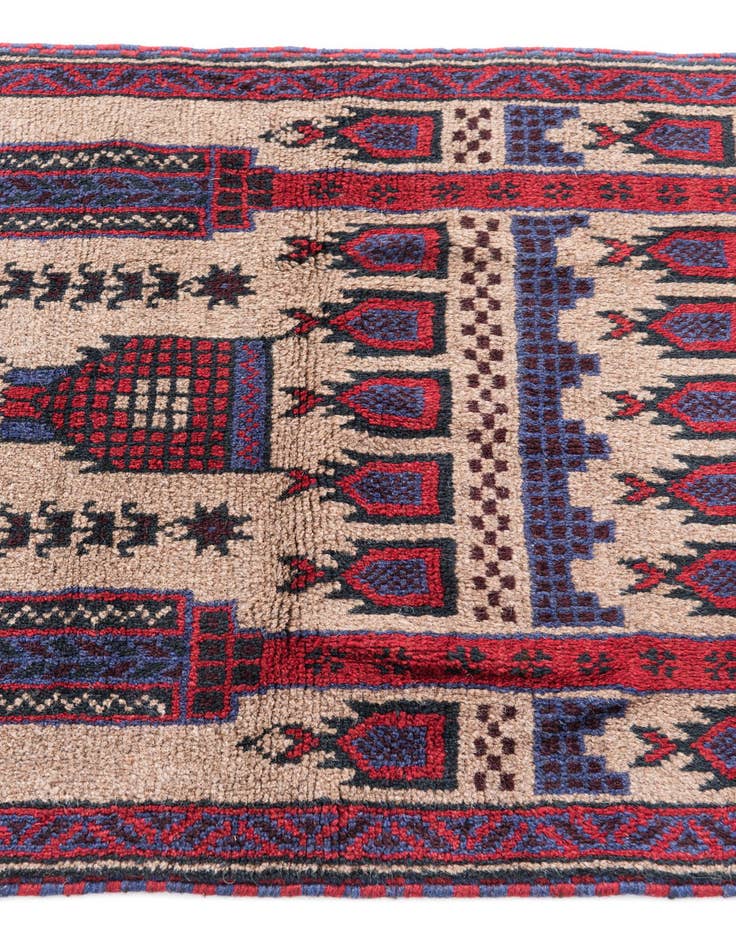 Detail image of 3' x 5' Hand Knotted Balouch Persian Wool Rug