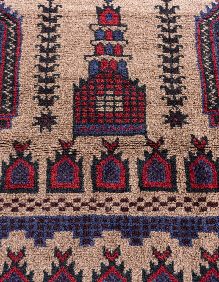 Detail image of 3' x 5' Hand Knotted Balouch Persian Wool Rug