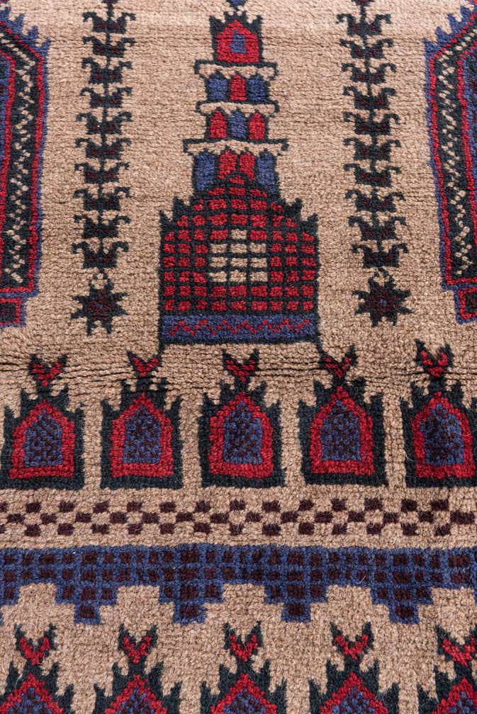 3' x 5' Hand Knotted Balouch Persian Wool Rug