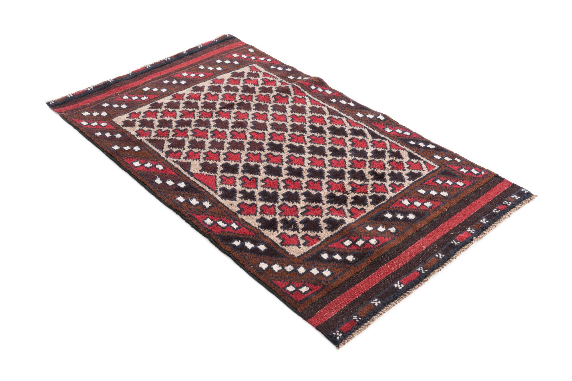 2' 9 x 4' 7 Hand Knotted Balouch Persian Wool Rug