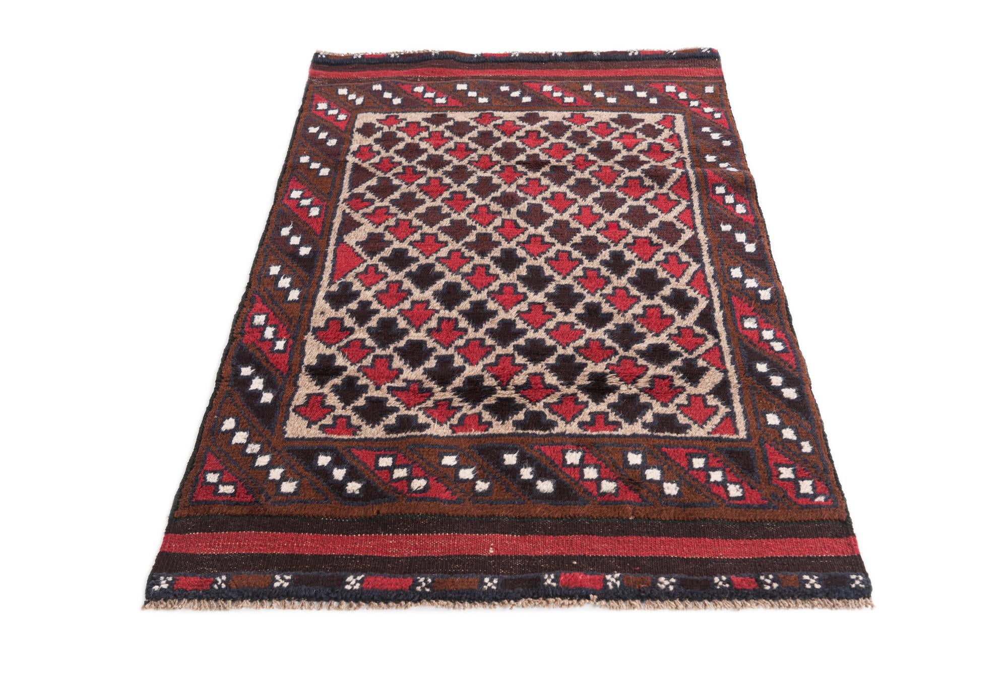 2' 9 x 4' 7 Hand Knotted Balouch Persian Wool Rug