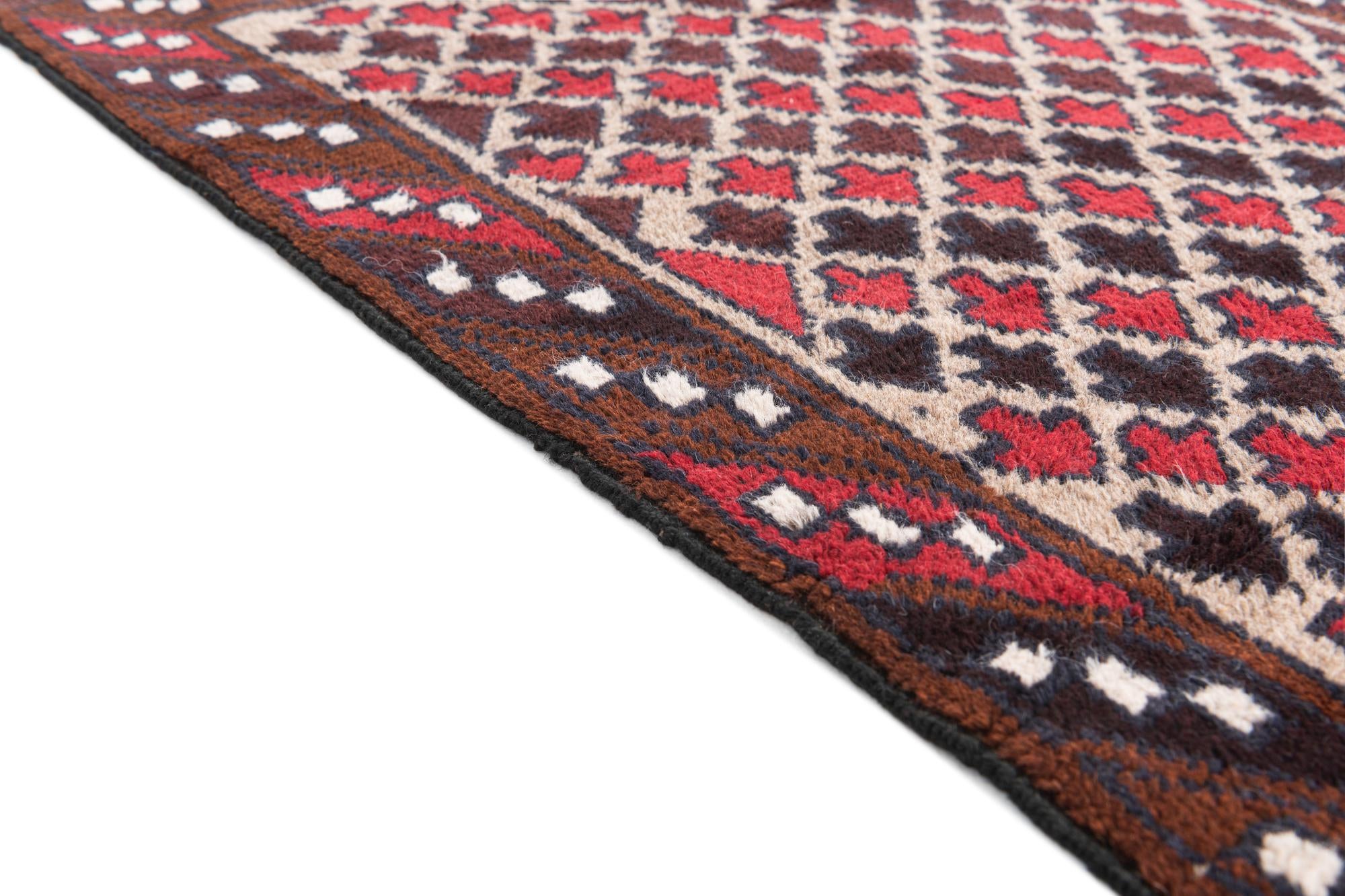 2' 9 x 4' 7 Hand Knotted Balouch Persian Wool Rug