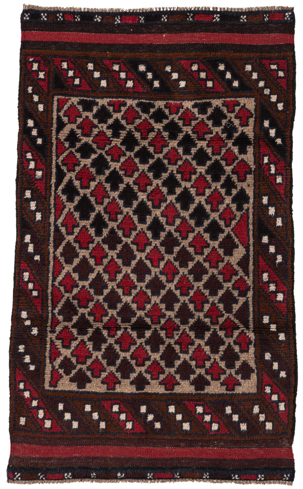 2' 9 x 4' 7 Hand Knotted Balouch Persian Wool Rug
