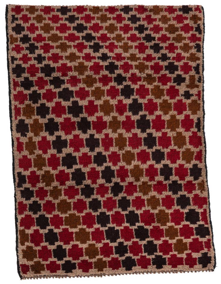 Detail image of 2' 9 x 4' 8 Hand Knotted Balouch Persian Wool Rug