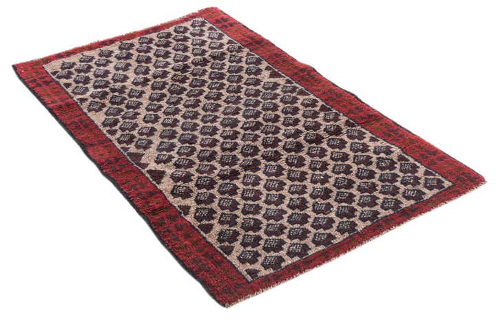 2' 9 x 4' 7 Hand Knotted Balouch Persian Wool Rug