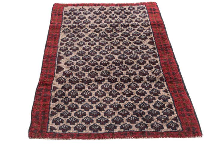 2' 9 x 4' 7 Hand Knotted Balouch Persian Wool Rug