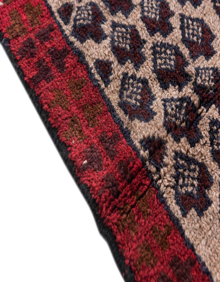 Detail image of 2' 9 x 4' 7  Hand Knotted Balouch Persian Wool Rug