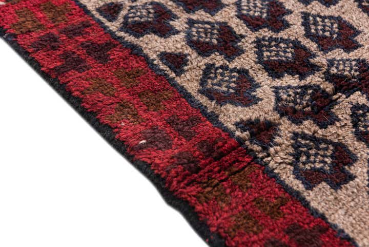 2' 9 x 4' 7 Hand Knotted Balouch Persian Wool Rug