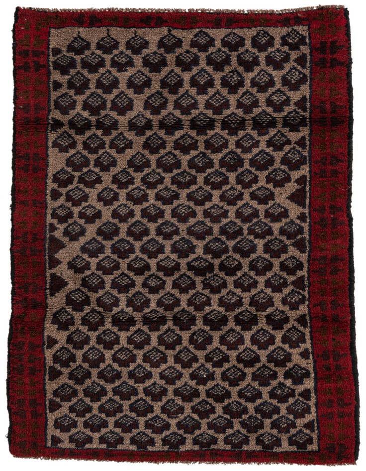 Detail image of 2' 9 x 4' 7 Hand Knotted Balouch Persian Wool Rug