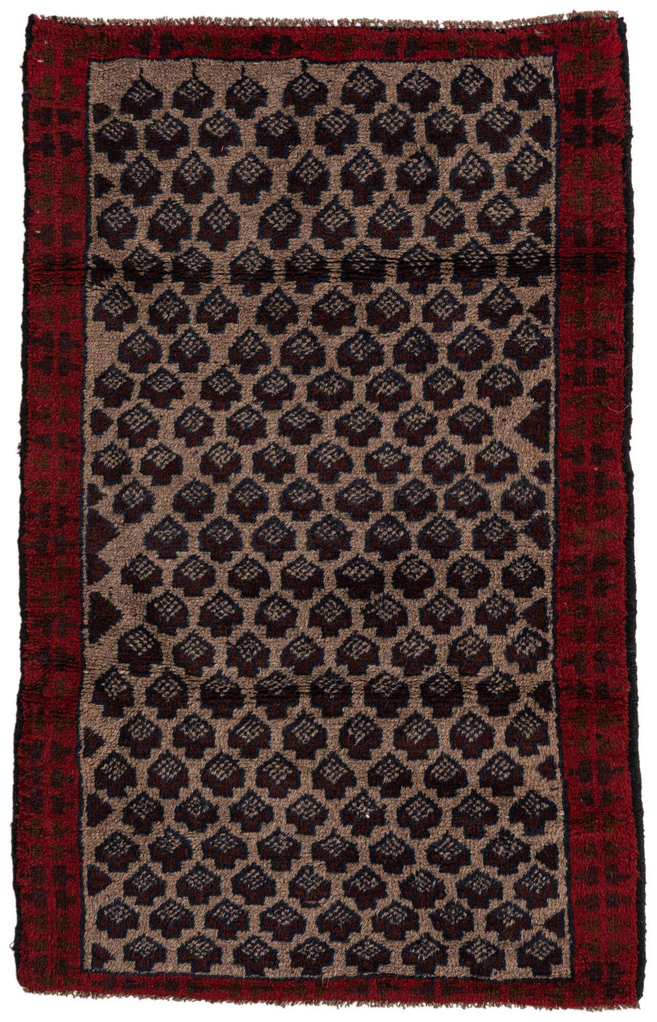 2' 9 x 4' 7 Hand Knotted Balouch Persian Wool Rug