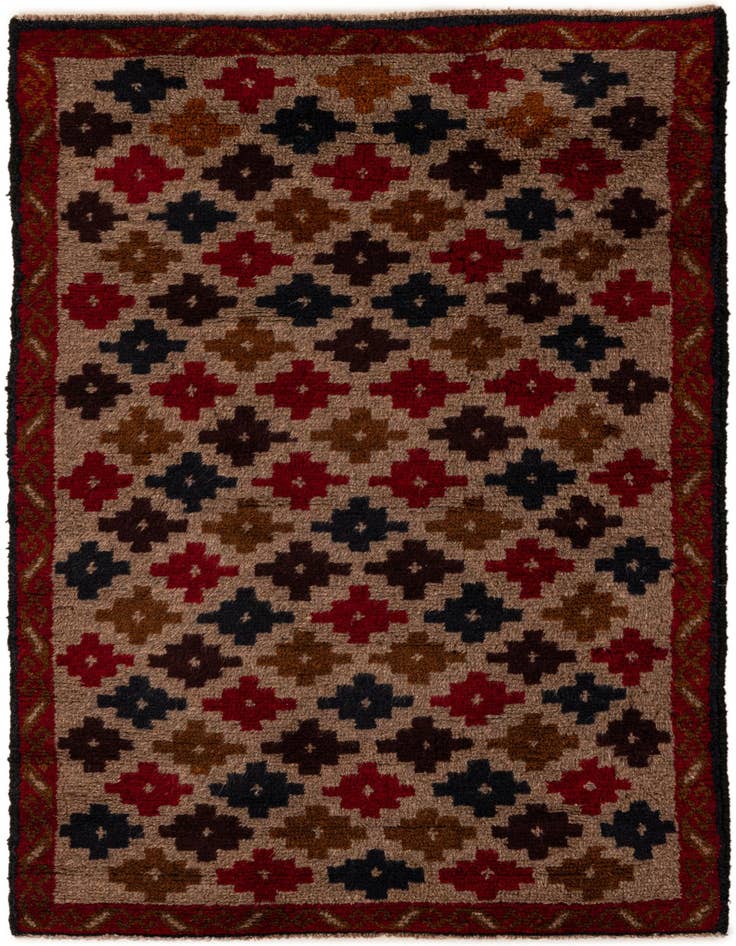 Detail image of 2' 10 x 4' 5 Hand Knotted Balouch Persian Wool Rug