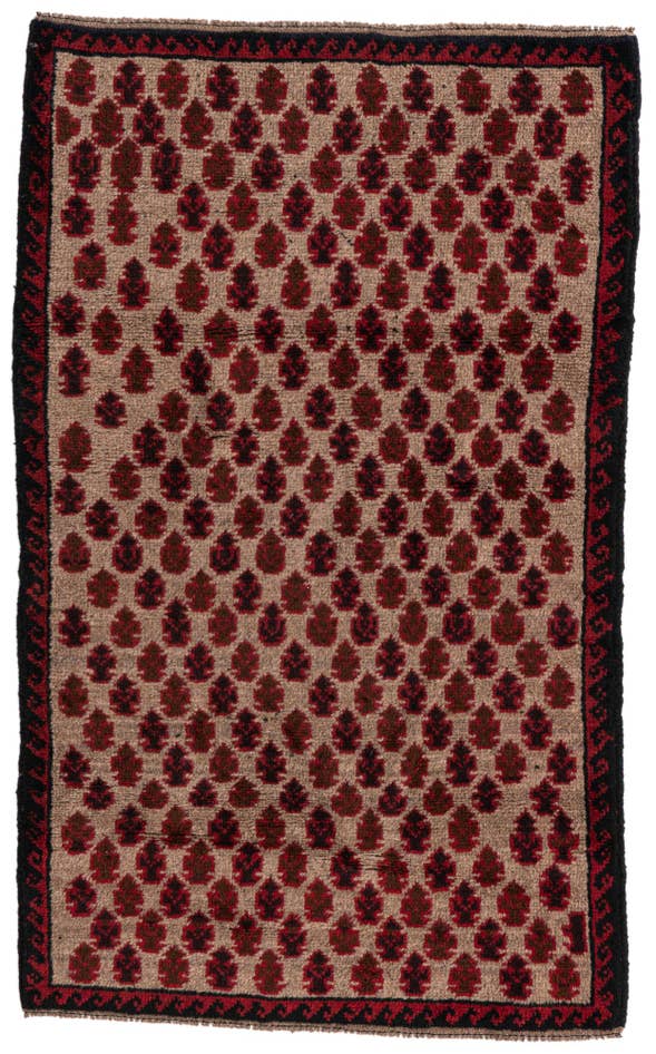 Detail image of 2' 10 x 4' 7 Hand Knotted Balouch Persian Wool Rug
