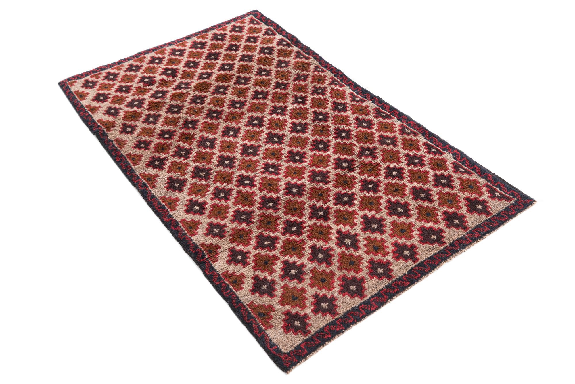 2' 10 x 4' 7 Hand Knotted Balouch Persian Wool Rug