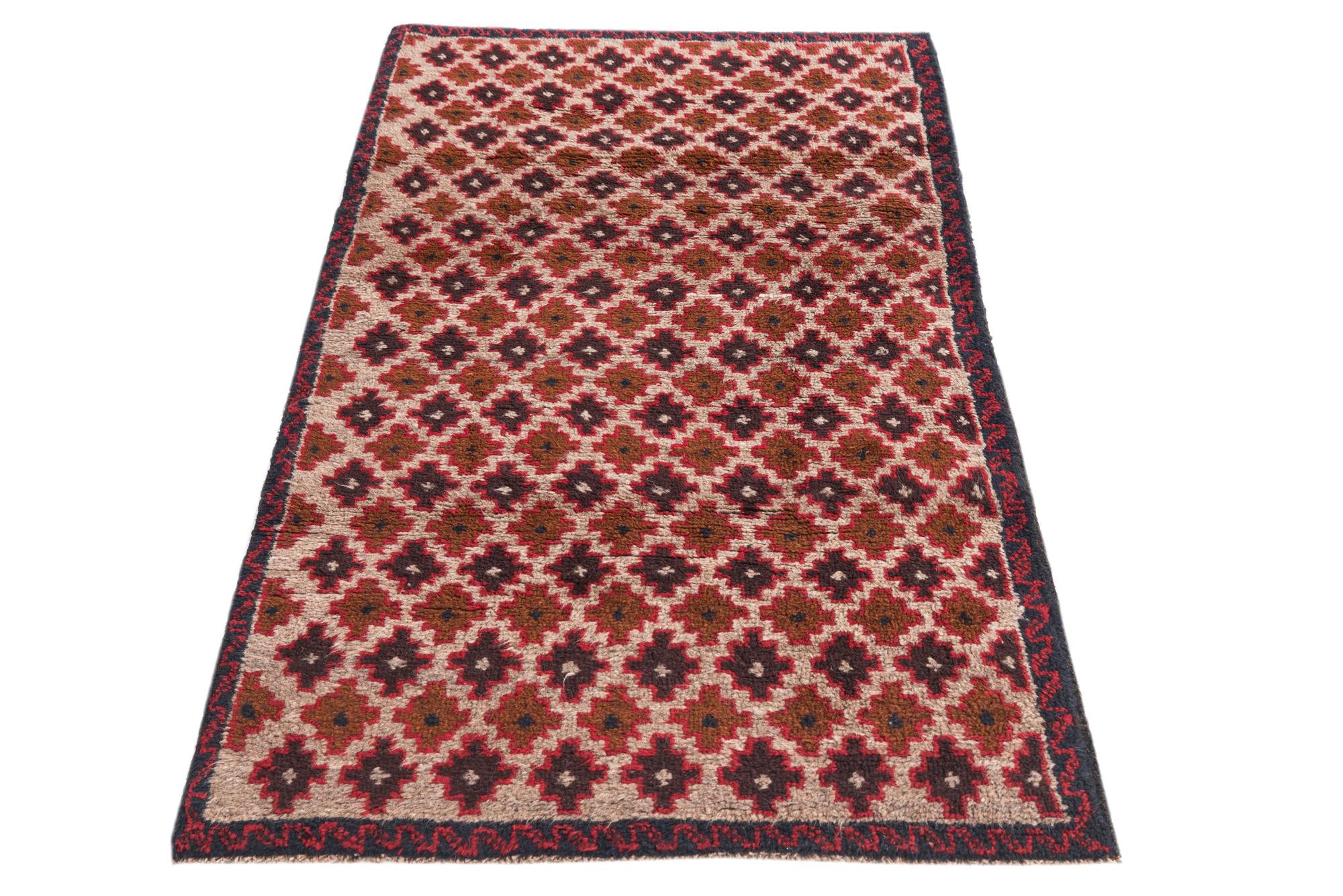 2' 10 x 4' 7 Hand Knotted Balouch Persian Wool Rug