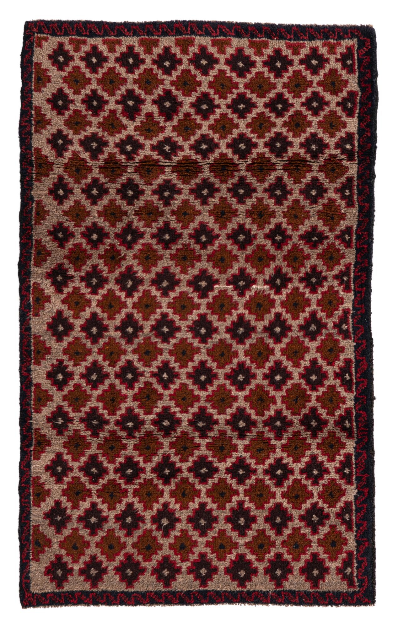 2' 10 x 4' 7 Hand Knotted Balouch Persian Wool Rug