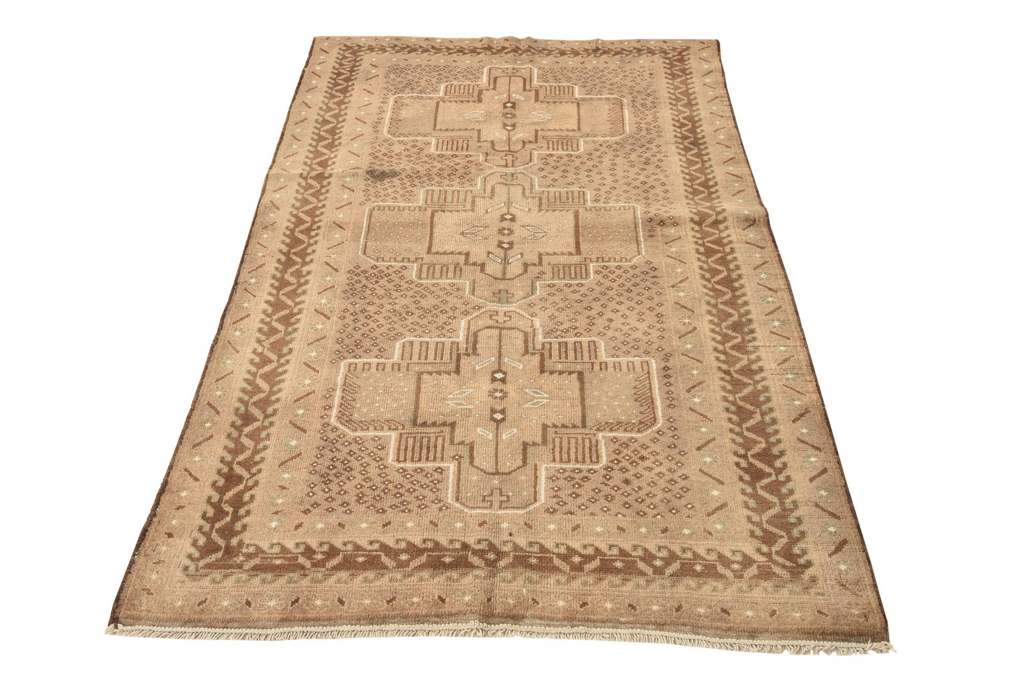 3' 8 x 6' Hand Knotted Balouch Persian Wool Rug