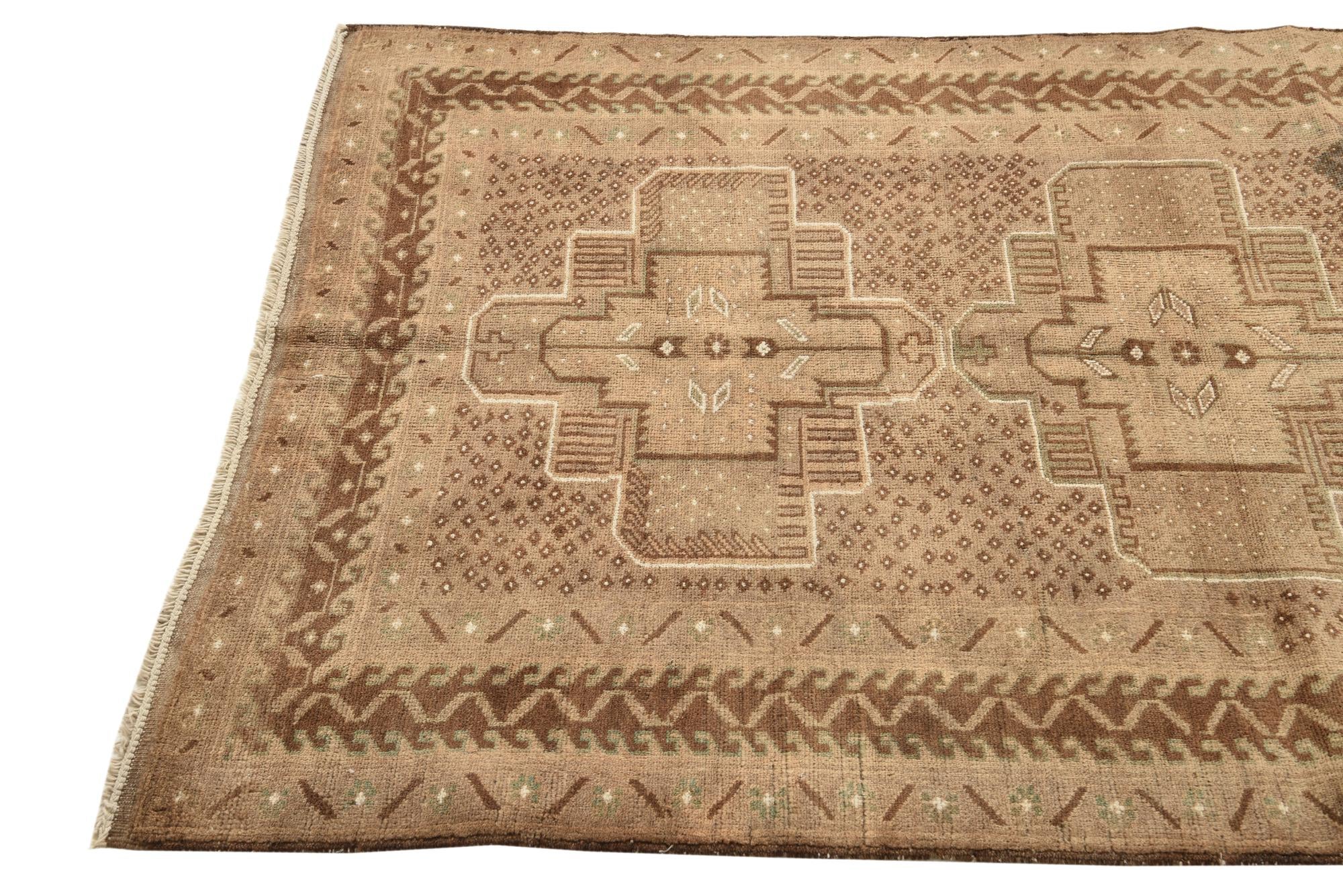 3' 8 x 6' Hand Knotted Balouch Persian Wool Rug