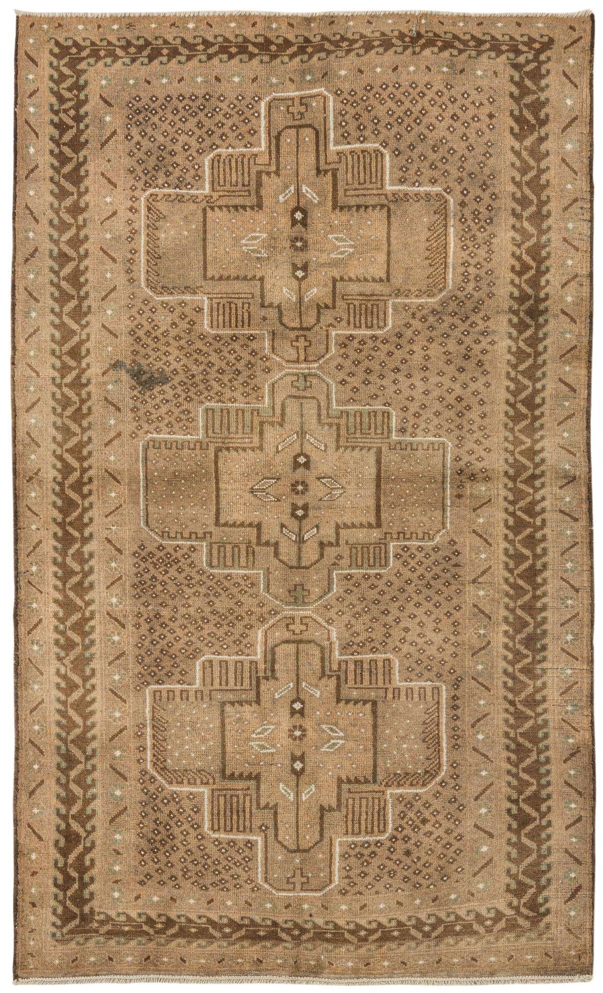 3' 8 x 6' Hand Knotted Balouch Persian Wool Rug