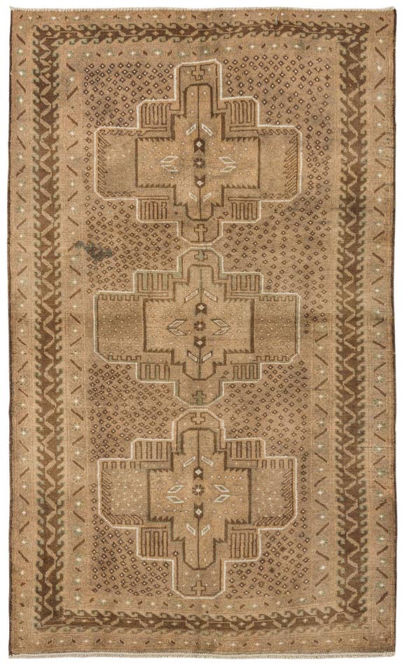 Detail image of 3' 8 x 6' Hand Knotted Balouch Persian Wool Rug
