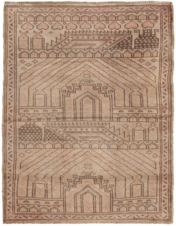 Detail image of 3' 2 x 4' 10 Hand Knotted Balouch Persian Wool Rug