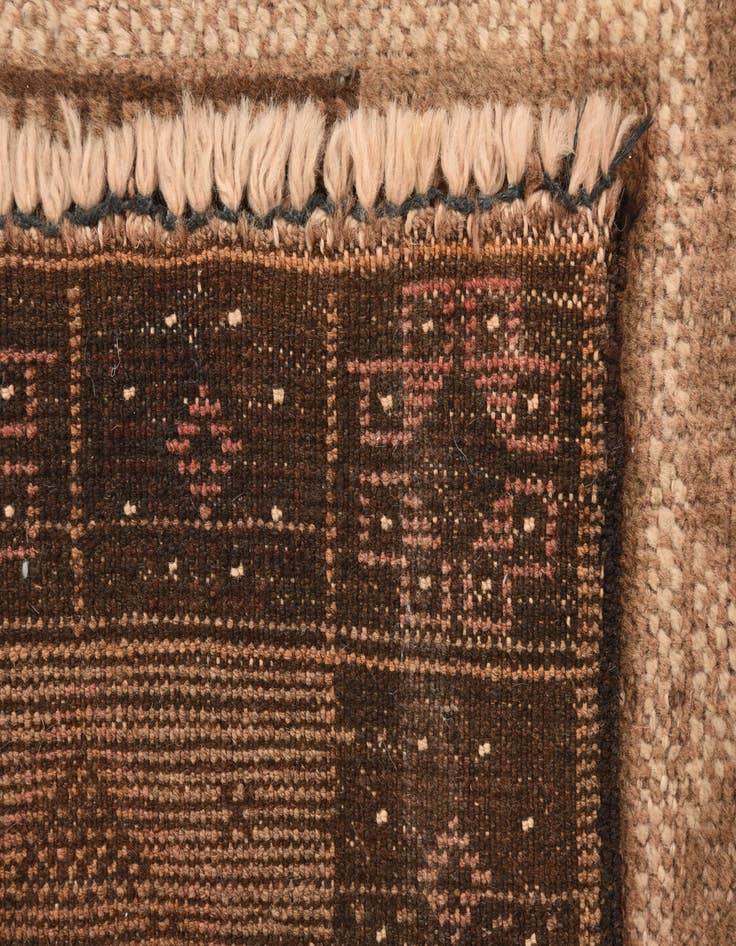 Detail image of 3' 2 x 4' 5  Hand Knotted Balouch Persian Wool Rug
