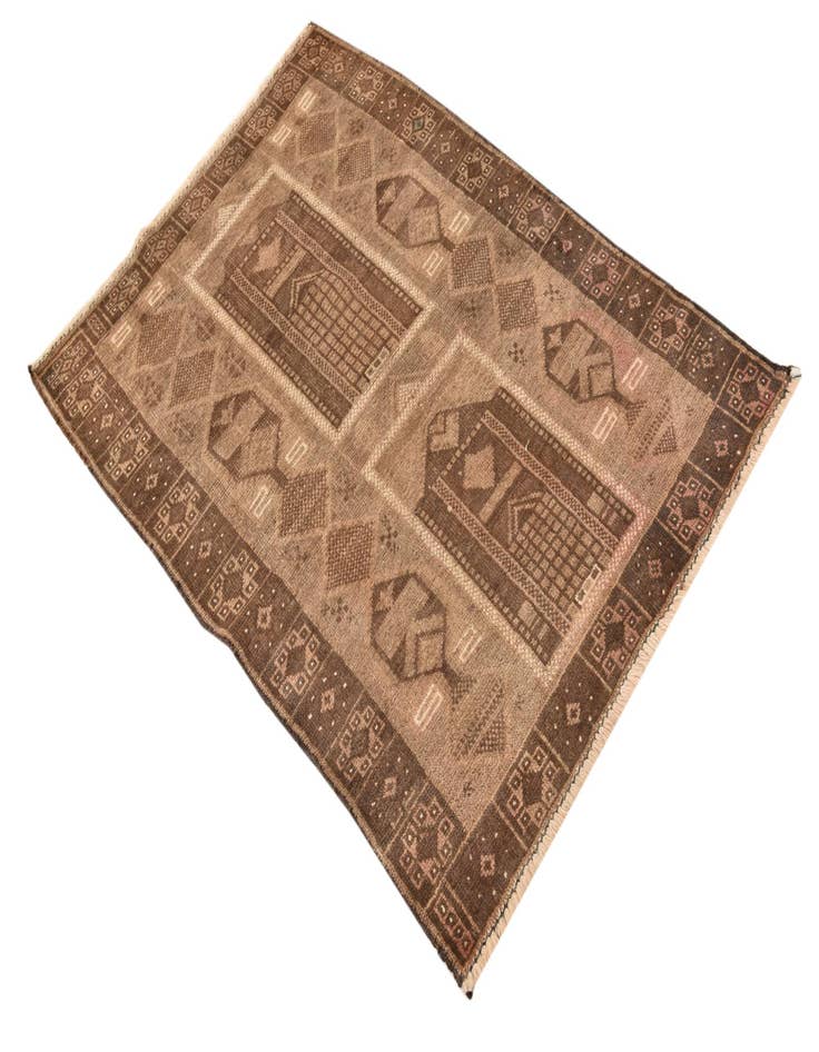 Detail image of 3' 2 x 4' 5  Hand Knotted Balouch Persian Wool Rug