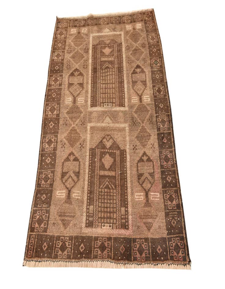 Detail image of 3' 2 x 4' 5  Hand Knotted Balouch Persian Wool Rug