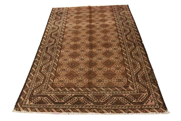 4' 6 x 6' 8 Hand Knotted Balouch Persian Wool Rug