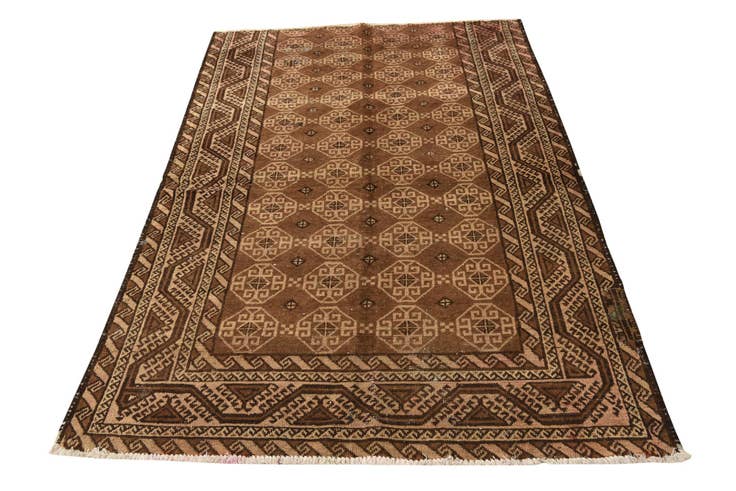 Detail image of 4' 6 x 6' 8 Hand Knotted Balouch Persian Wool Rug