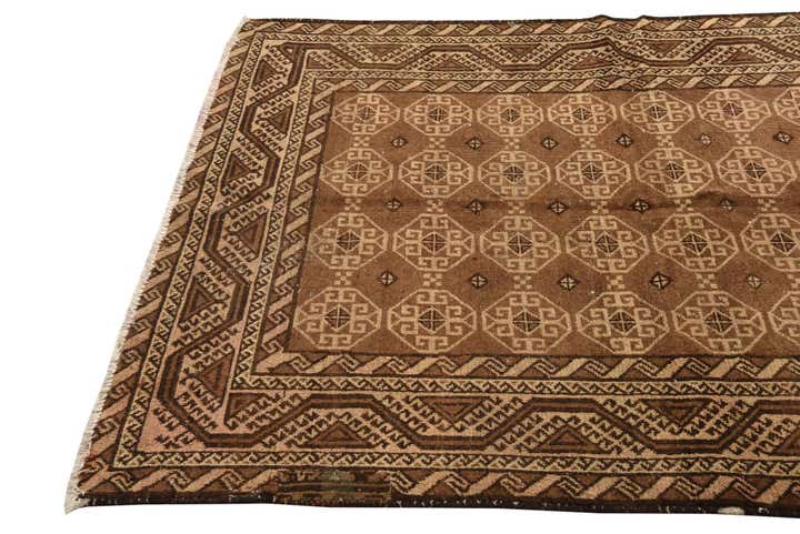 4' 6 x 6' 8 Hand Knotted Balouch Persian Wool Rug
