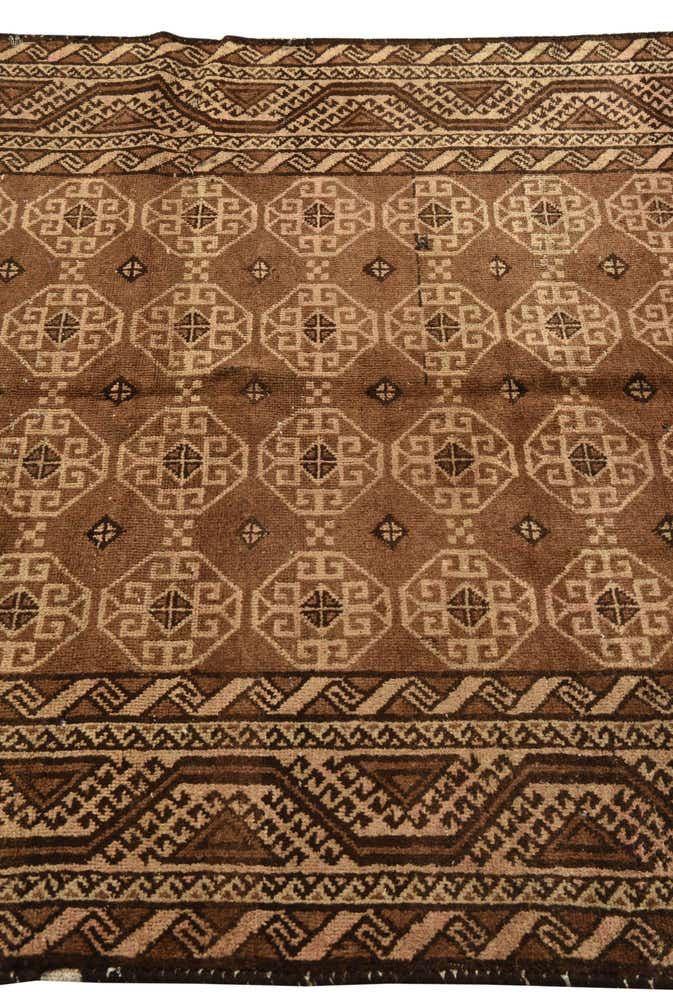 4' 6 x 6' 8 Hand Knotted Balouch Persian Wool Rug