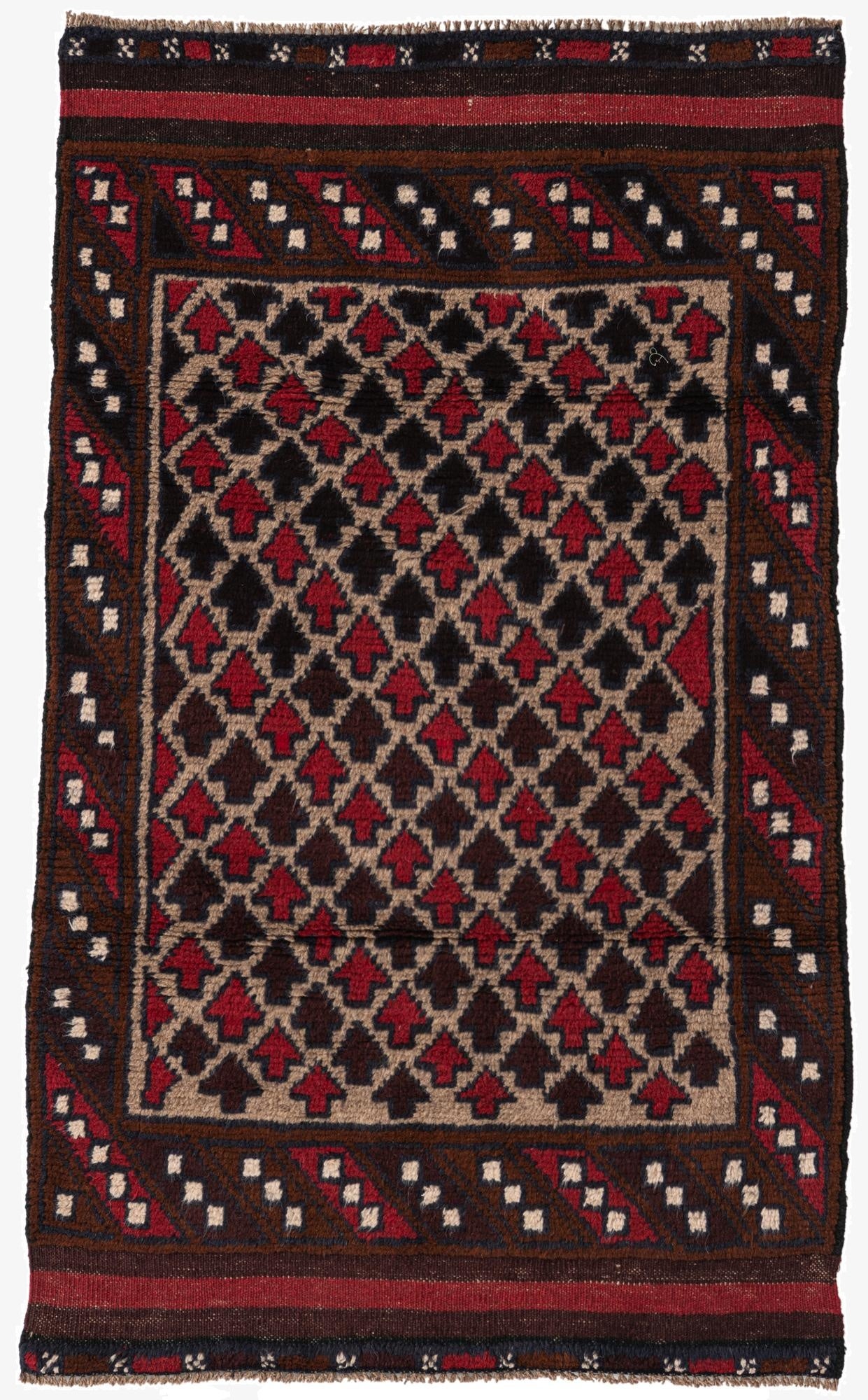 2' 9 x 4' 7  Hand Knotted Balouch Persian Wool Rug