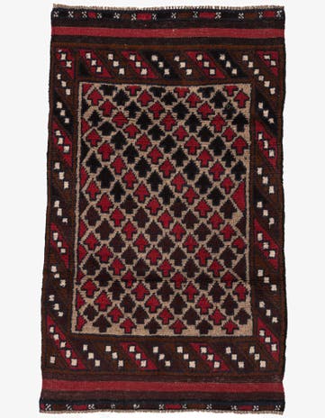 2' 9 x 4' 7 Hand Knotted Balouch Persian Wool Rug