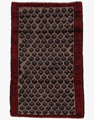 2' 9 x 4' 7 Hand Knotted Balouch Persian Wool Rug
