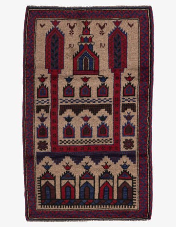 2' 10 x 4' 8 Hand Knotted Balouch Persian Wool Rug