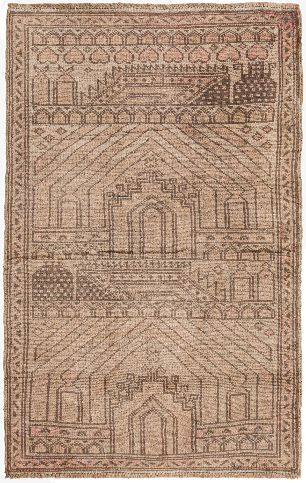 3' 2 x 4' 10  Hand Knotted Balouch Persian Wool Rug