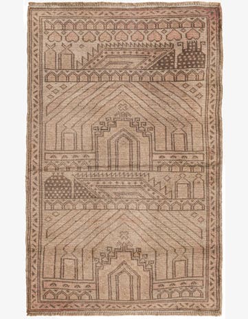 3' 2 x 4' 10 Hand Knotted Balouch Persian Wool Rug