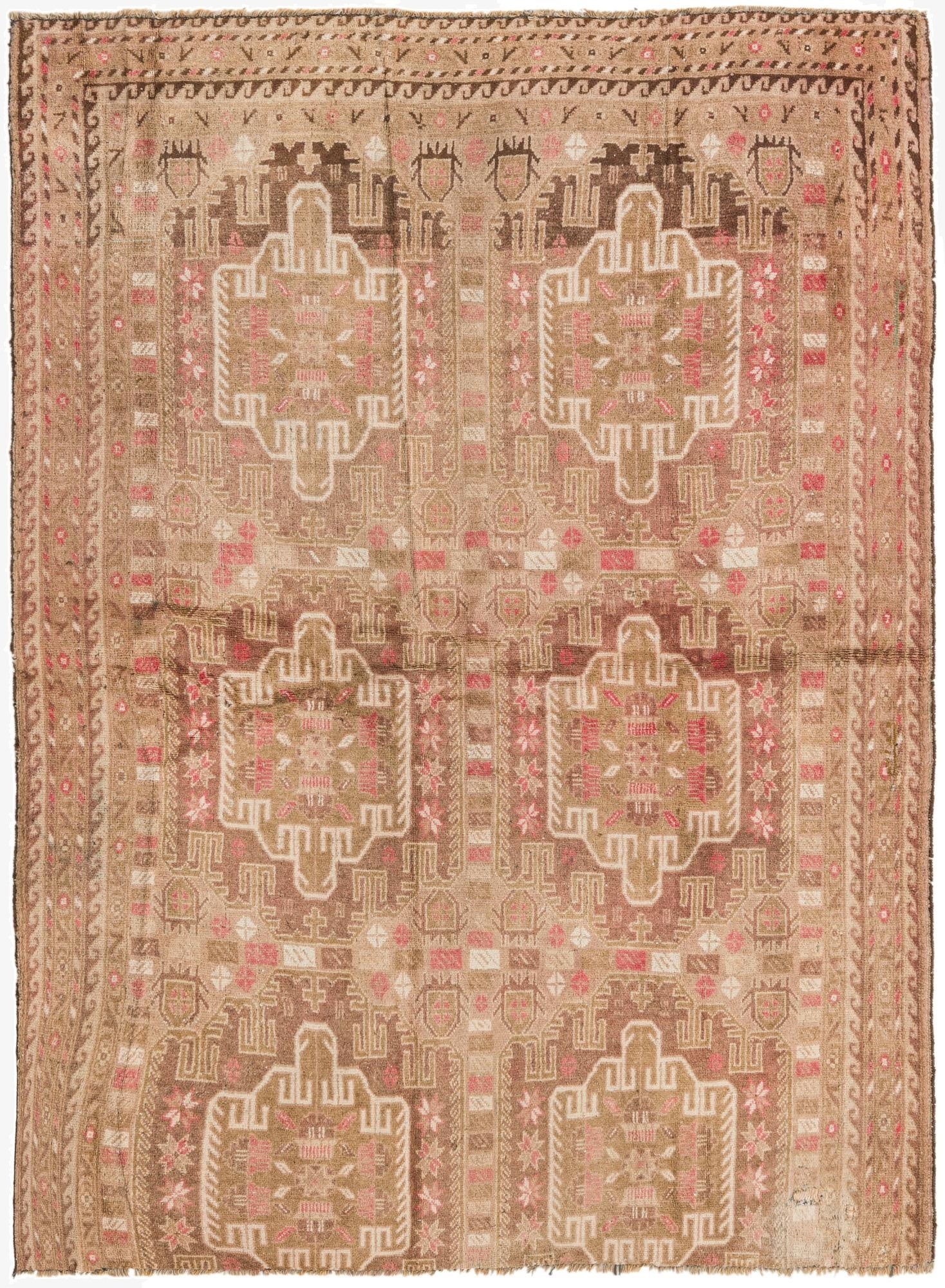 3' 10 x 5' 3  Hand Knotted Balouch Persian Wool Rug