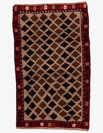 2' 10 x 4' 9 Hand Knotted Balouch Persian Wool Rug