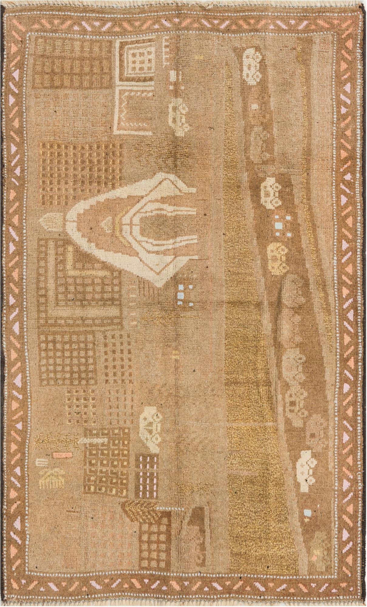 2' 8 x 4' 5  Hand Knotted Balouch Persian Wool Rug