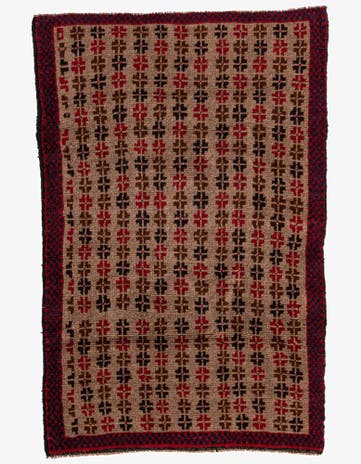 2' 11 x 4' 7 Hand Knotted Balouch Persian Wool Rug