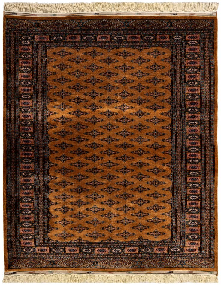 Detail image of 4' 7 x 6' 9 Hand Knotted Bokhara Oriental Wool Rug