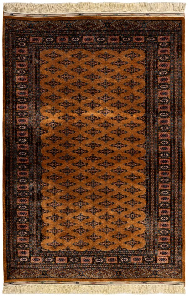 Detail image of 4' 7 x 6' 9 Hand Knotted Bokhara Oriental Wool Rug