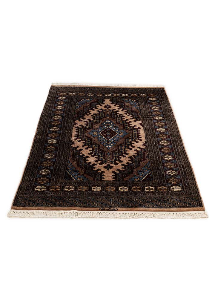 4' 3 x 6' 3 Hand Knotted Bokhara Oriental Wool Rug