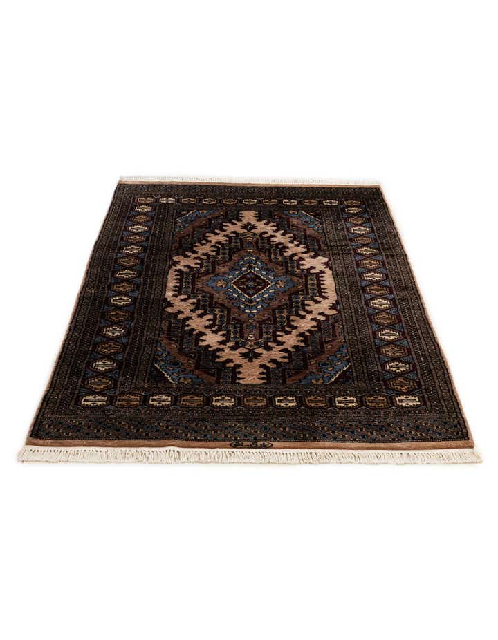 4' 3 x 6' 3 Hand Knotted Bokhara Oriental Wool Rug