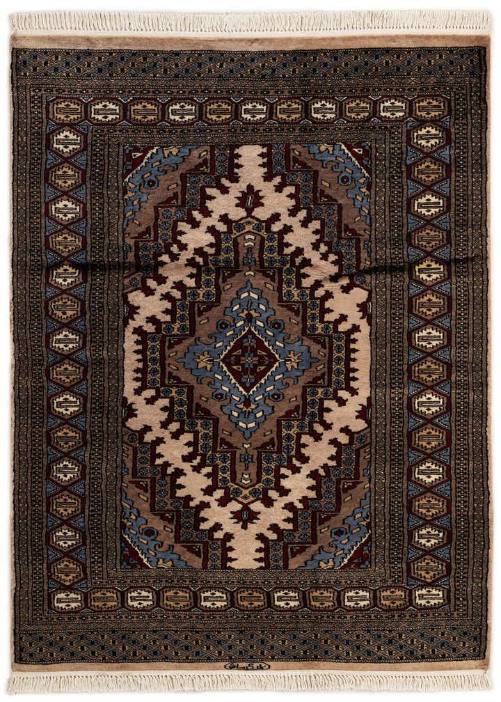 4' 3 x 6' 3 Hand Knotted Bokhara Oriental Wool Rug