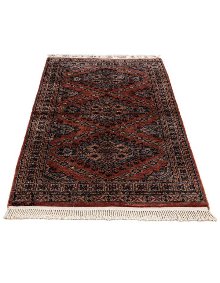 3' 2 x 5' 4 Hand Knotted Bokhara Oriental Wool Rug