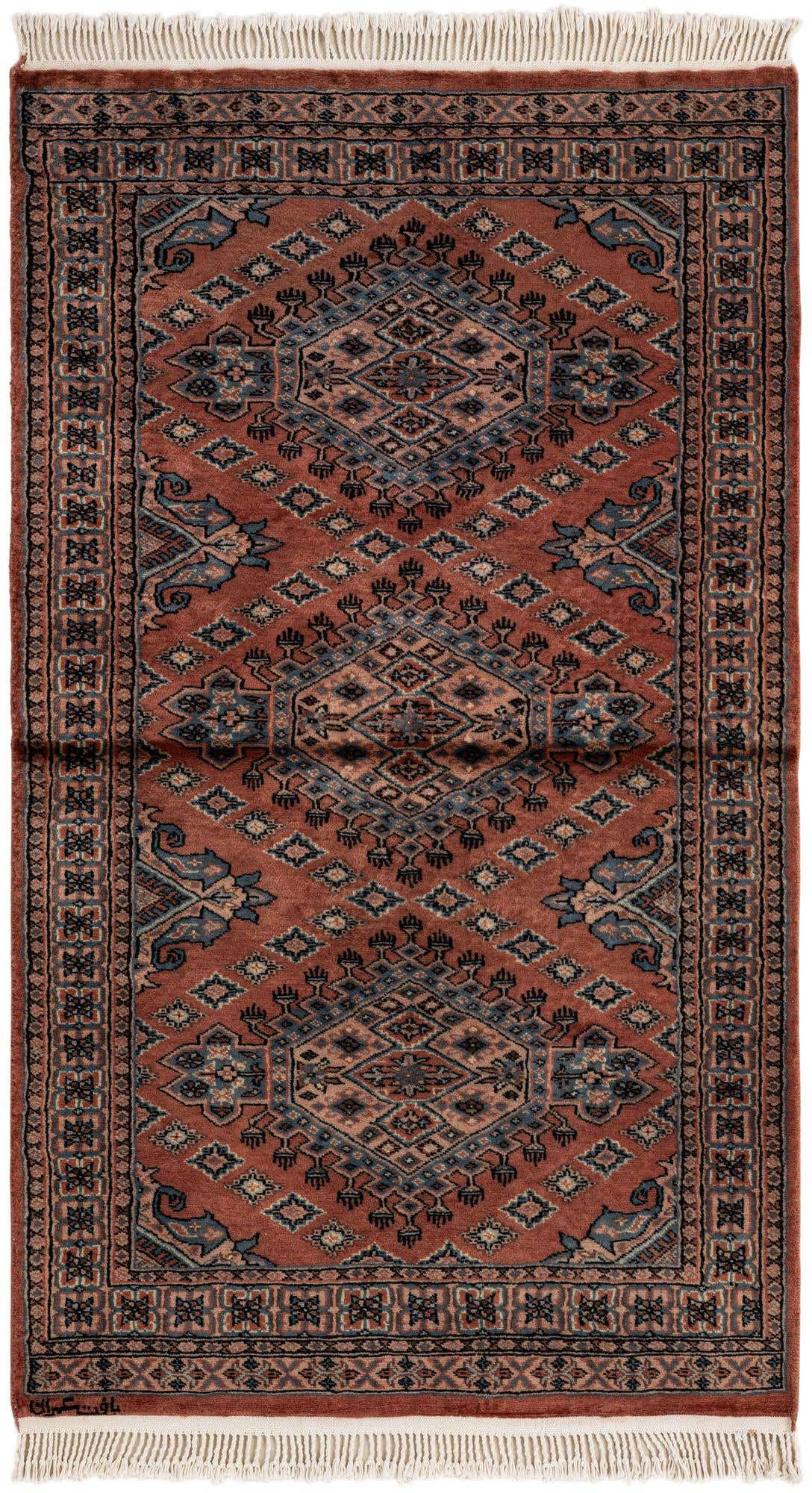 3' 2 x 5' 4 Hand Knotted Bokhara Oriental Wool Rug